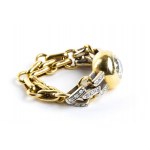 Diamond gold grumette link ring - mark of POMELLATO