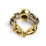 Diamond gold grumette link ring - mark of POMELLATO