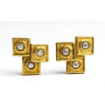 Yellow gold and diamond bracelet and earring set - 1960s, signed FRANCO CANNILLA (1911- 1984)