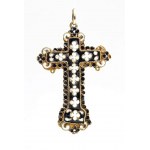 Spanish gold, quartz and enamel pendant cross - mid-17th century