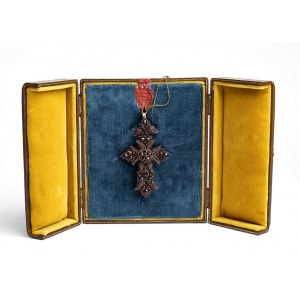 Italian gold and garnet pectoral cross - 19th century