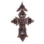 Italian gold and garnet pectoral cross - 19th century