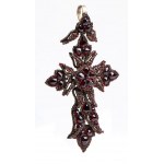 Italian gold and garnet pectoral cross - 19th century