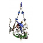 Two silver and enamel pendants - 19th century