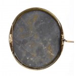 Italian gold and lava stone brooch - 19th century