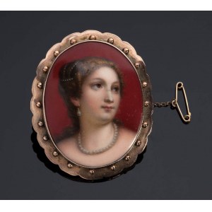 English Victorian gold miniature brooch - late 19th century