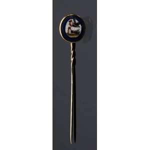 Gold and micromosaic stick pin - 19th century