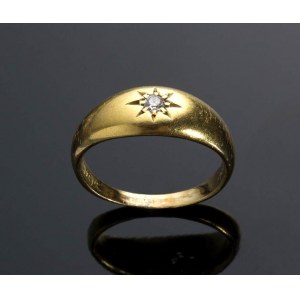 English gold diamond ring - Birmingham 1914