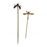 Two English Victorian gold stick pin - 19th century