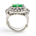 Platinum emerald diamond ring - 1930s