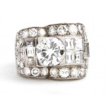 Art Deco' platinum diamond ring - 1930s