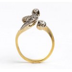 diamond silver gold ring - 1930s