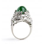 Emerald diamond gold ring