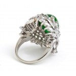 Emerald diamond gold ring