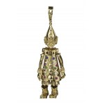 Pinocchio gold and glass paste pendant