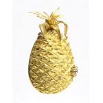 Gold brooch depicting a pineapple with diamond flower - signed NICHILO