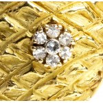 Gold brooch depicting a pineapple with diamond flower - signed NICHILO
