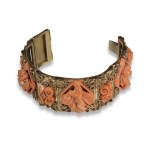 Cerasuolo coral cameo - gold bracelet - late 19th century