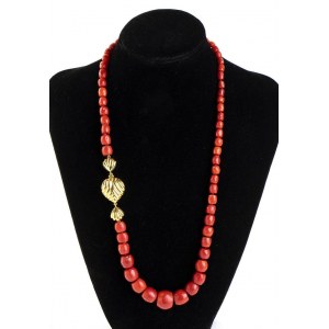 Mediterranean coral gold necklace