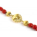 Mediterranean coral gold necklace