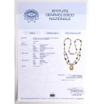 Blue and yellow sapphire diamond gold neclace