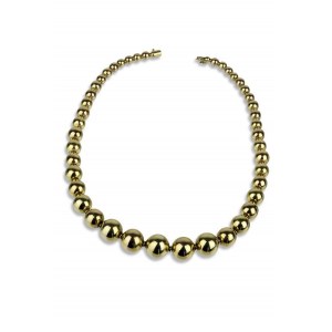 Necklace with yellow gold spheres