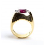 Ruby diamond band gold ring