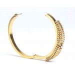Yellow gold and diamond rigid circle bracelet
