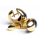Pair of gold and blue sapphire earrings