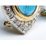 Diamond engraved glass paste garnet drop earrings