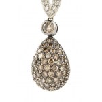 Gold and diamond pavé pendant earrings
