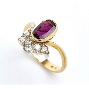 Ruby diamond gold ring
