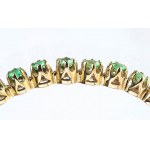 Emerald rigid gold hoop bracelet