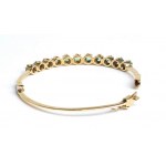 Emerald rigid gold hoop bracelet