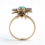 Gold and silver ring depicting a fly