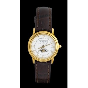 BLANCPAIN Villeret: gold lady's wristwatch with complete calendar, 1990s