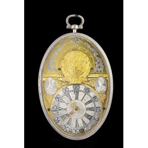 Important silver pocket watch with snuff box - Germany or Austria circa 1720-1750