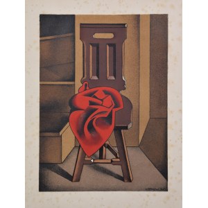 Henryk BERLEWI (1894-1967), Stuhl mit rotem Vorhang, 1950