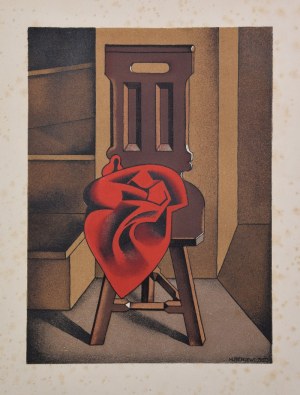 Henryk BERLEWI (1894-1967), Krzesło z czerwoną draperią, 1950