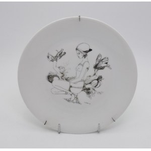 Wojtek SIUDMAK (b. 1942) - composition design, Decorative plate - Erotic.