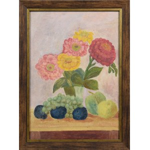Leonard PĘKALSKI (1896-1944), Still life with flowers and fruit, 1920s-1930s.
