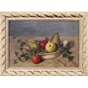 J. V. D. BERG (1. Hälfte des 20. Jahrhunderts), Stilleben mit Äpfeln und Birnen
