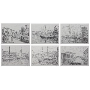 Serge MENDJISKY (1929-2017), Set of 6 lithographs from the Port Grimaud portfolio, 1969