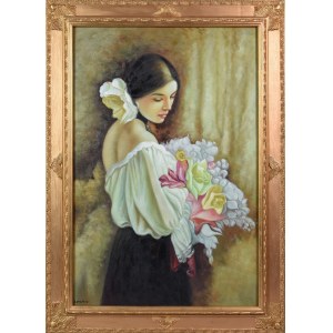 LOVEN, Girl with a bouquet of flowers, 2020