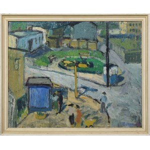 Ferdynand SZYPUŁA (b. 1931), Small-town landscape, circa 1960.