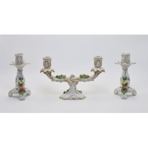 Set of candlesticks: two arm and two single candlesticks