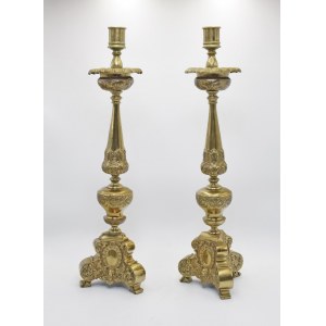 A pair of candlesticks in the Baroque manner