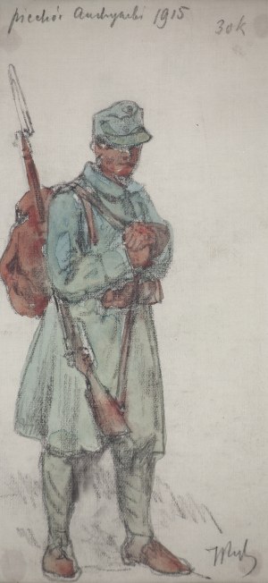 Tadeusz Rybkowski (1848-1926), Piechur austriacki, 1915