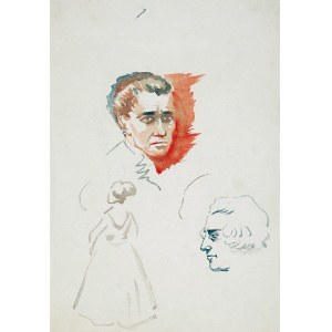 Karol Kossak (1896-1975), Głowy mężczyzny i kobiety oraz postać kobiety, 1922