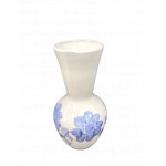 White ceramic vase with blue decor, 1970s.